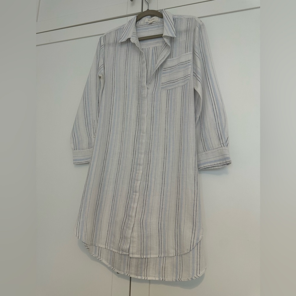 Vince Camuto Striped Button-Up Shirt Dress size M - Picture 3 of 6